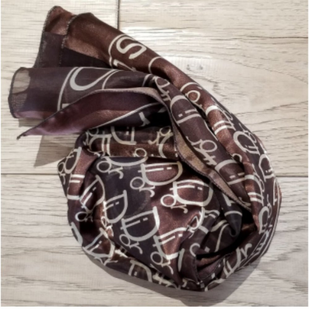 Dior Brown and Cream Scarf - Picture 5 of 7